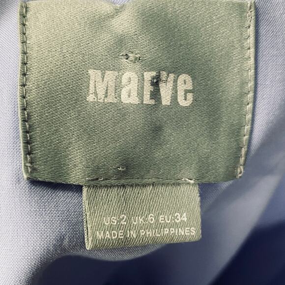 Anthropologie Maeve Lemon Grove Strapless Jumpsuit Cropped Wide Leg Blue Green 2 - Picture 8 of 8